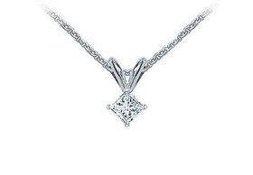 Platinum : Princess Cut Diamond Solitaire Pendant - 0.15 CT. TW.platinum 