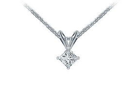 Platinum : Princess Cut Diamond Solitaire Pendant - 0.25 CT. TW.platinum 