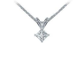 Platinum : Princess Cut Diamond Solitaire Pendant - 0.33 CT. TW.platinum 