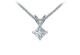 Platinum : Princess Cut Diamond Solitaire Pendant - 0.75 CT. TW.platinum 