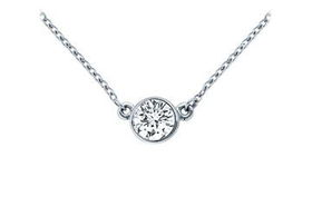 Platinum : Bezel Set Round Diamond Solitaire Pendant - 0.25 CT. TW.platinum 