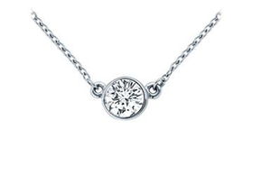 Platinum : Bezel Set Round Diamond Solitaire Pendant - 0.50 CT. TW.platinum 