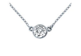 Platinum : Bezel Set Round Diamond Solitaire Pendant - 0.75 CT. TW.platinum 