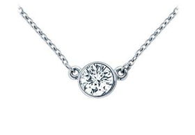 Platinum : Bezel Set Round Diamond Solitaire Pendant - 1.00 CT. TW.platinum 