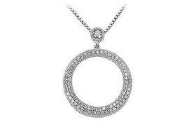 Diamond Circle Pendant : 14K White Gold - 0.33 CT Diamondsdiamond 