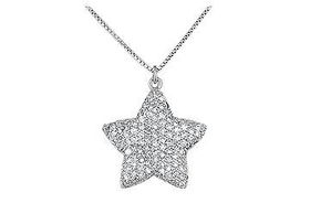 Diamond Star Pendant : 14K White Gold - 0.85 CT Diamondsdiamond 