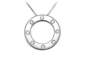 Diamond Circle Pendant : 14K White Gold - 0.25 CT Diamondsdiamond 