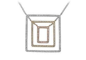 Diamond Pendant : 14K Tri Tone ( Pink, White & Yellow ) Gold - 0.66 CT Diamondsdiamond 