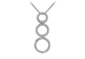 Three Circle Diamond Pendant : 14K White Gold - 0.33 CT Diamondscircle 