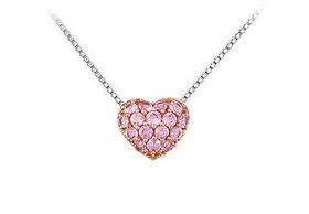 Pink Sapphire Pendant : 14K White Gold - 0.50 CT TGWpink 