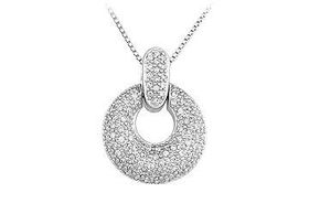 Diamond Circle Pendant : 14K White Gold - 0.75 CT Diamondsdiamond 