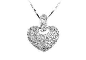 Diamond Heart Pendant : 14K White Gold - 1.00 CT Diamondsdiamond 