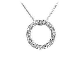 Diamond Circle Pendant : 14K White Gold - 0.25 CT Diamondsdiamond 