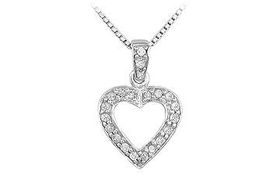 Diamond Heart Pendant : 14K White Gold - 0.25 CT Diamondsdiamond 