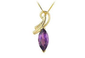 Amethyst Pendant : 14K Yellow Gold - 2.00 CT TGWamethyst 