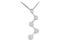 Diamond Zig-Zag Journey Pendant : 14K White Gold - 0.25 CT Diamondsdiamond 