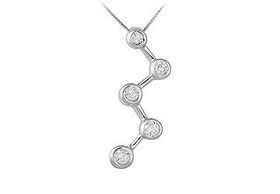 Diamond Zig-Zag Journey Pendant : 14K White Gold - 0.50 CT Diamondsdiamond 