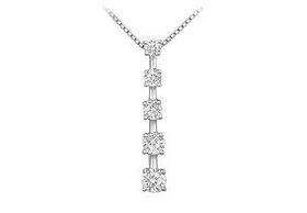 Diamond Journey Pendant : 14K White Gold - 1.00 CT Diamondsdiamond 