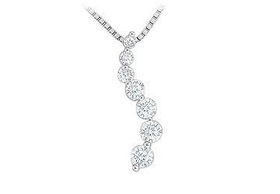 Diamond Journey Pendant : 14K White Gold - 0.50 CT Diamondsdiamond 