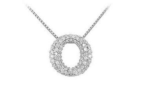 Diamond O Pendant : 14K White Gold - 0.75 CT Diamondsdiamond 