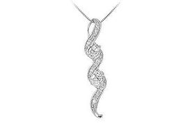 Diamond Swirl Pendant : 14K White Gold - 0.50 CT Diamondsdiamond 