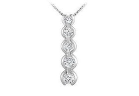 Diamond Journey Pendant : 14K White Gold - 1.00 CT Diamondsdiamond 