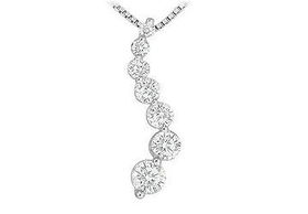 Diamond Journey Pendant : 14K White Gold - 1.50 CT Diamondsdiamond 