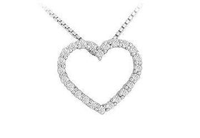 Diamond Heart Pendant : 14K White Gold - 0.25 CT Diamondsdiamond 