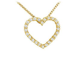 Diamond Heart Pendant : 14K Yellow Gold - 0.25 CT Diamondsdiamond 