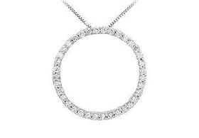 Diamond Circle Pendant : 14K White Gold - 0.50 CT Diamondsdiamond 