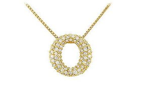 Diamond O Pendant : 14K Yellow Gold - 0.75 CT Diamondsdiamond 