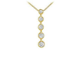 Bezel Diamond Journey Pendant : 14K Yellow Gold - 0.50 CT Diamondsbezel 