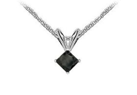 14K White Gold : Princess Cut Diamond Solitaire Pendant - 0.50 CT. TW.white 