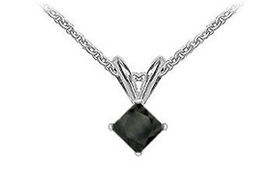 14K White Gold : Princess Cut Diamond Solitaire Pendant - 1.00 CT. TW.white 