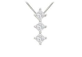 Princess Diamond Pendant : 14K White Gold - 0.25 CT Diamondsprincess 