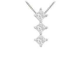 Princess Diamond Pendant : 14K White Gold - 0.50 CT Diamondsprincess 