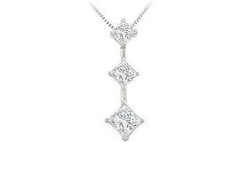 Princess Diamond Pendant : 14K White Gold - 0.25 CT Diamondsprincess 