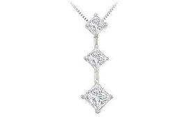 Princess Diamond Pendant : 14K White Gold - 0.50 CT Diamondsprincess 