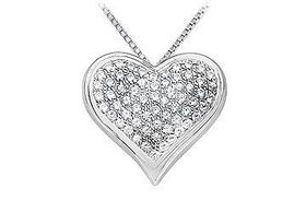 Diamond Heart Pendant : 14K White Gold - 1.25 CT Diamondsdiamond 