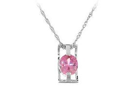 Pink Cubic Zirconia Sterling Silver Pendantpink 