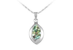 Multi Color Inlay Sterling Silver Pendantmulti 