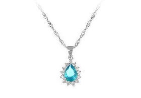 Pear CZ Sterling Silver Pendantpear 