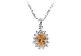 Pear CZ Sterling Silver Pendantpear 