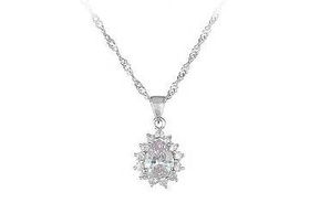 Pear CZ Sterling Silver Pendantpear 