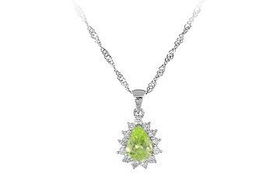 Pear CZ Sterling Silver Pendantpear 