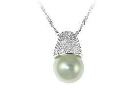 Pearl CZ Sterling Silver Pendantpearl 