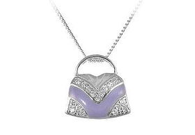 Handbag CZ Sterling Silver Pendanthandbag 