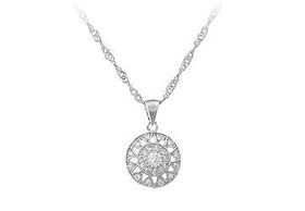 Circle Starburst CZ Sterling Silver Pendantcircle 