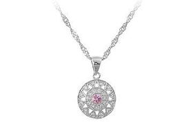 Circle Starburst CZ Sterling Silver Pendantcircle 