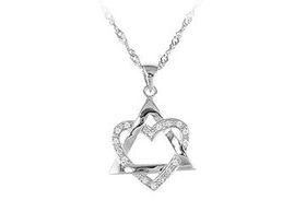 Heart-Star CZ Sterling Silver Pendantheart 